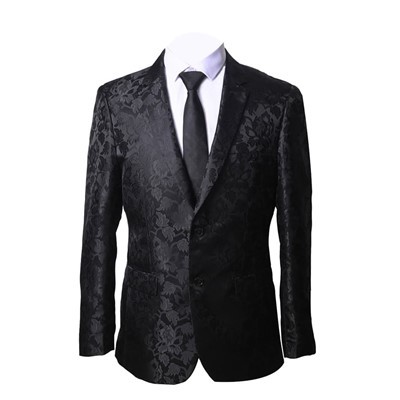 Blazer de Jacquard Floral Black Floral - Luxe - Luxe Tonal Suit - F141